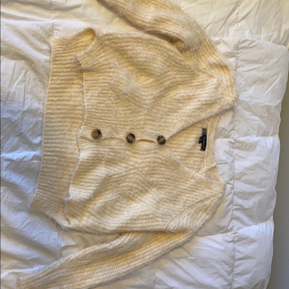 Long sleeve fuzzy sweater